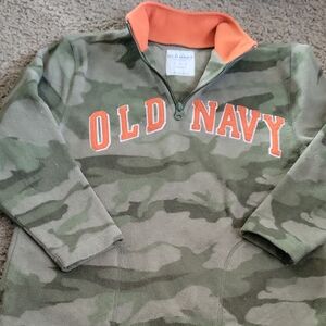 Old Navy Kids Camo Fleece Hoodie - Green and Orange